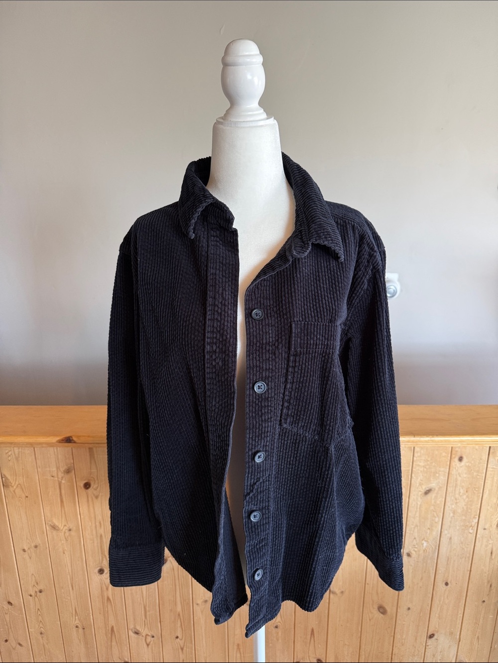 H&M Black Corduroy Utility Jacket